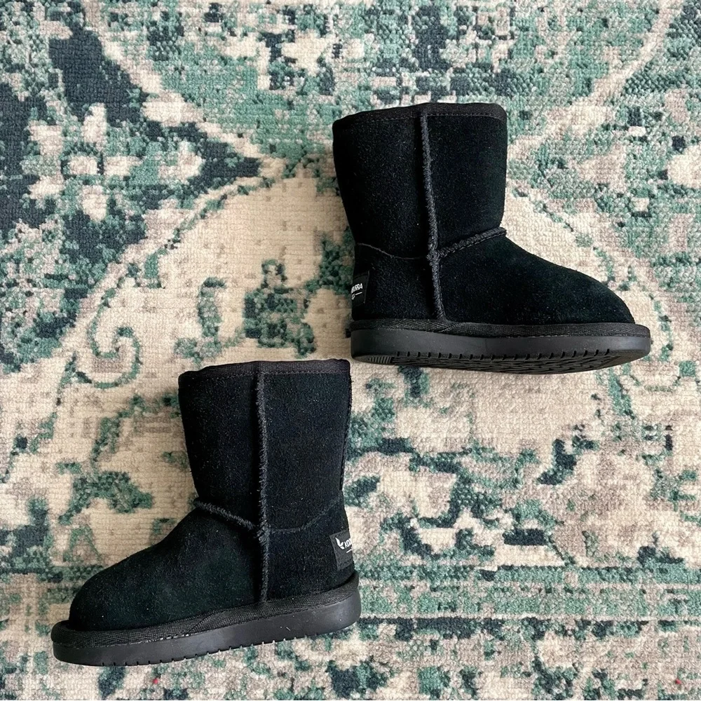 NWOT Black Koolaburra Ugg Boots Toddler Size 6 Bows Slip On Winter Snow
